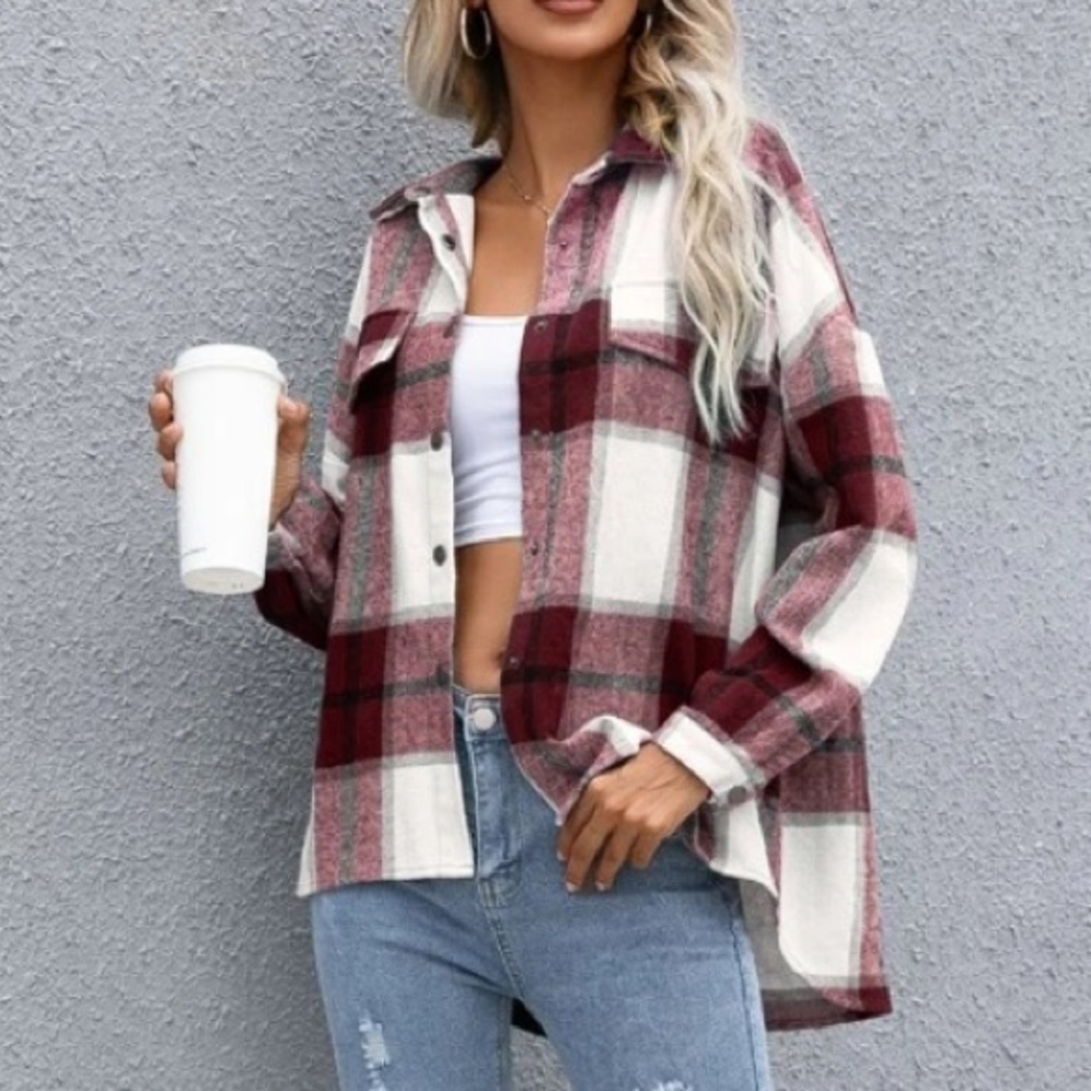 Plaid button down jacket - Picture 4 of 5